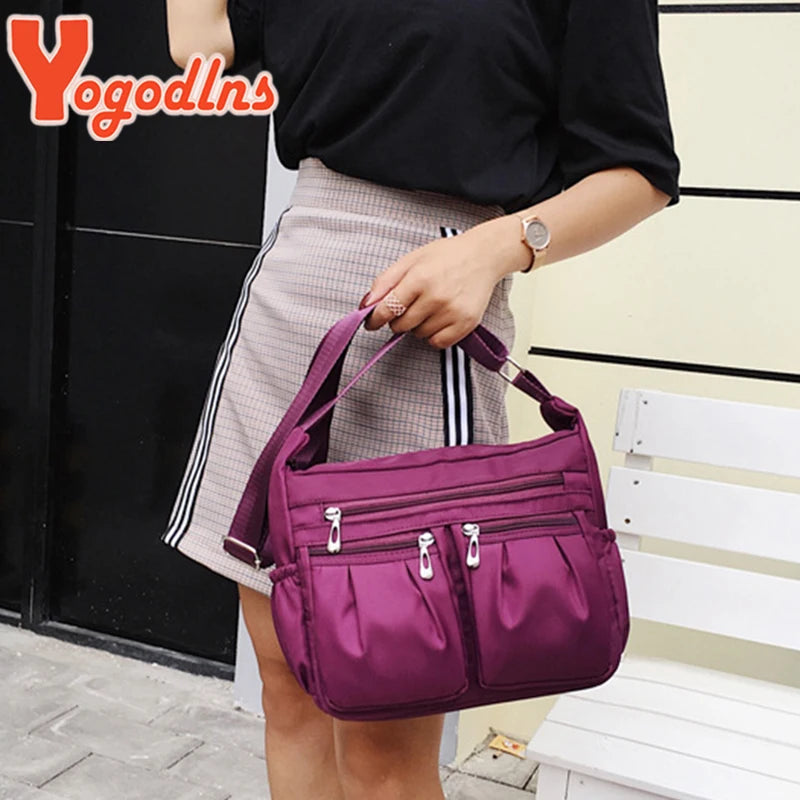 Yogodlns mode femmes sac à bandoulière imperméable en Nylon Oxford sac à bandoulière sacs à main grande capacité sacs de voyage sac à main