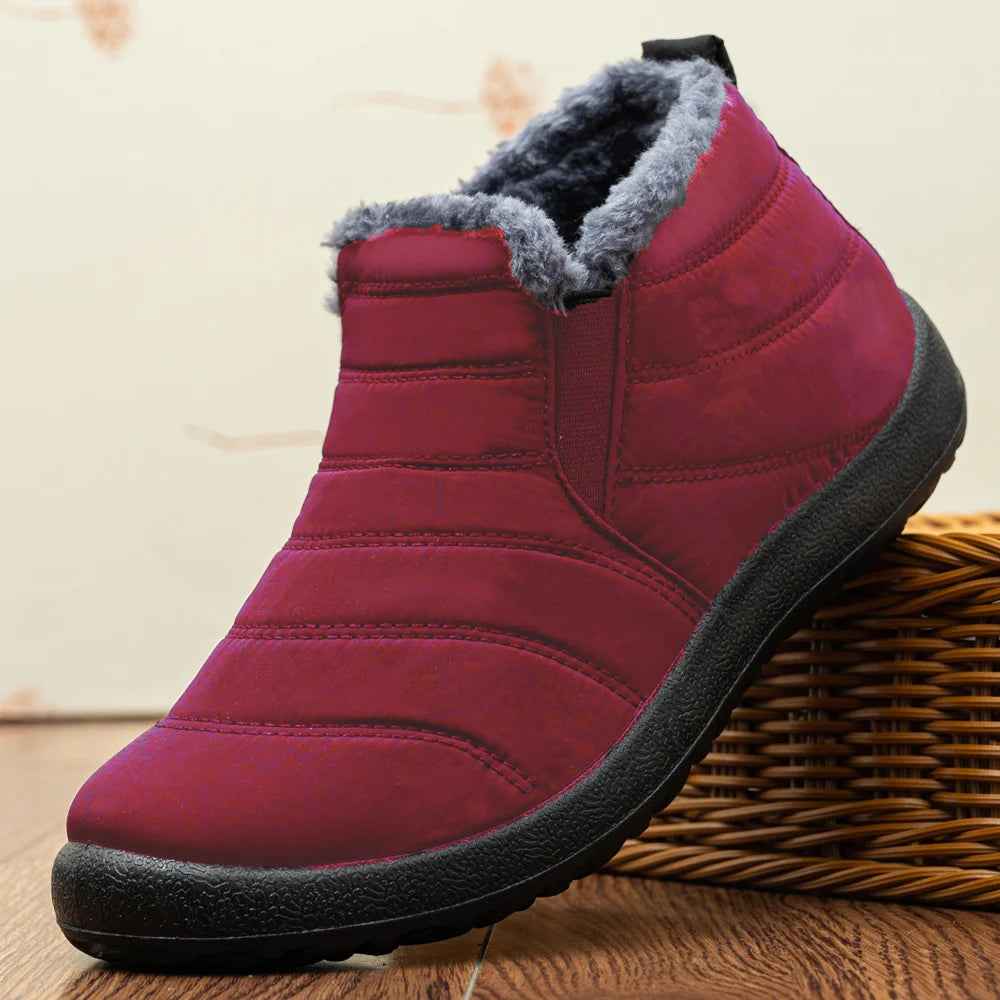 Hommes bottes imperméables bottes d'hiver bottes de neige légères fourrure chaude hommes chaussures grande taille 47 unisexe bottines sans lacet chaussures décontractées
