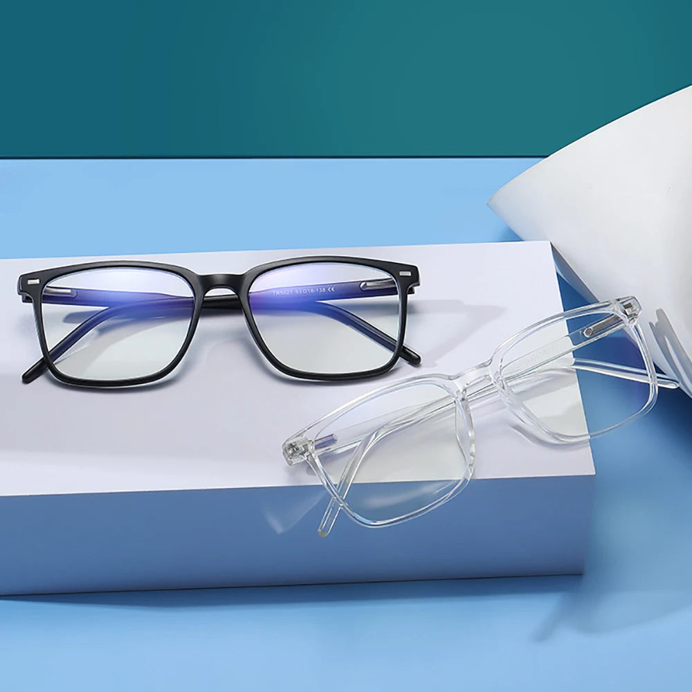 VIVIBEE carré bleu lumière bloquant hommes lunettes de jeu TR90 noir mat Anti Ray lunettes ordinateur Transparent lunettes de mode