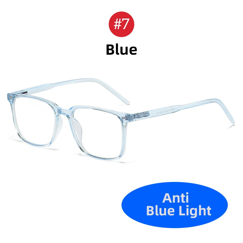 VIVIBEE carré bleu lumière bloquant hommes lunettes de jeu TR90 noir mat Anti Ray lunettes ordinateur Transparent lunettes de mode