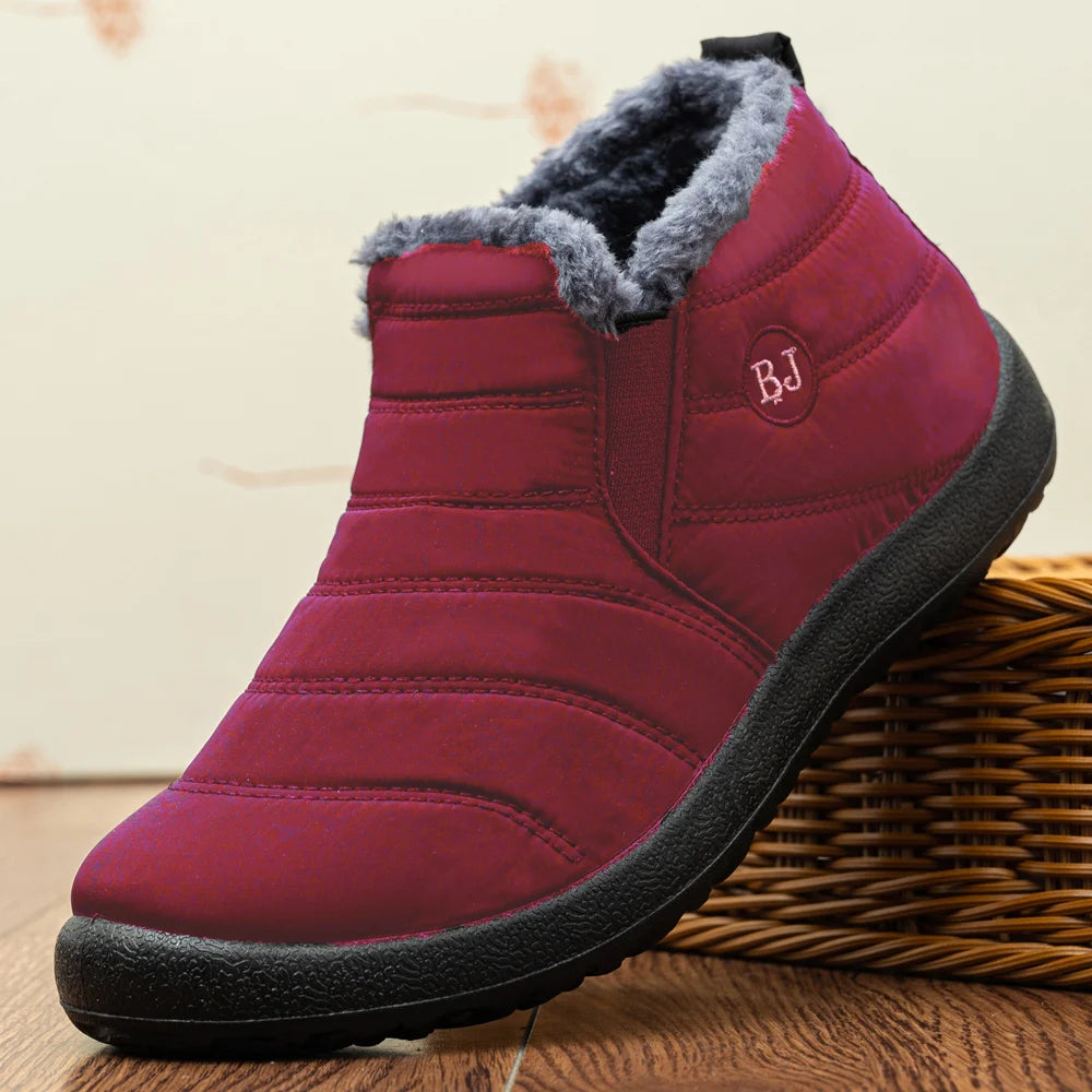 Hommes bottes imperméables bottes d'hiver bottes de neige légères fourrure chaude hommes chaussures grande taille 47 unisexe bottines sans lacet chaussures décontractées