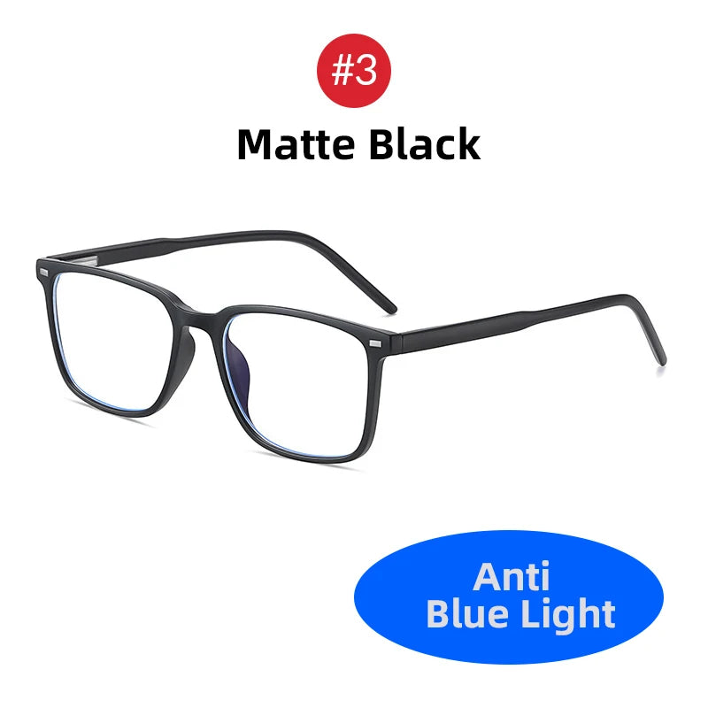 VIVIBEE carré bleu lumière bloquant hommes lunettes de jeu TR90 noir mat Anti Ray lunettes ordinateur Transparent lunettes de mode