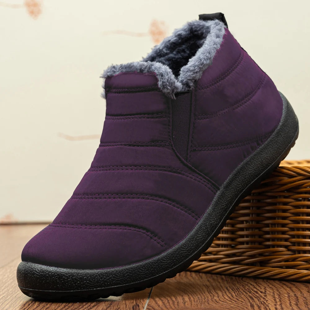 Hommes bottes imperméables bottes d'hiver bottes de neige légères fourrure chaude hommes chaussures grande taille 47 unisexe bottines sans lacet chaussures décontractées