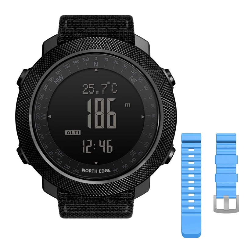 NORTH EDGE – montre numérique de sport pour hommes, heures de course, natation, armée militaire, altimètre, baromètre, boussole, étanche 50m
