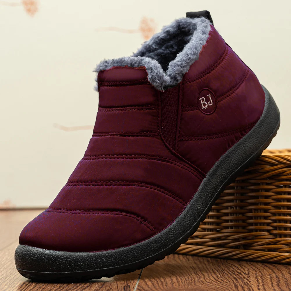 Hommes bottes imperméables bottes d'hiver bottes de neige légères fourrure chaude hommes chaussures grande taille 47 unisexe bottines sans lacet chaussures décontractées