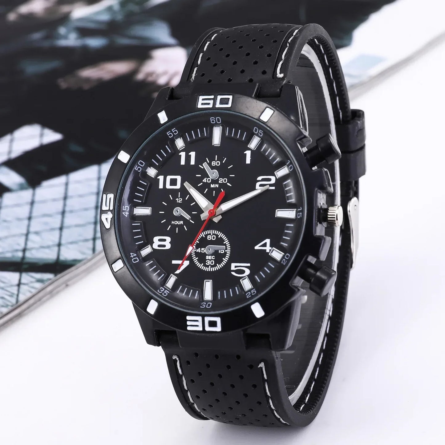 Mode de luxe Date Quartz hommes montres haut de gamme mâle horloge chronographe Sport hommes montre-bracelet Hodinky Relogio Masculino