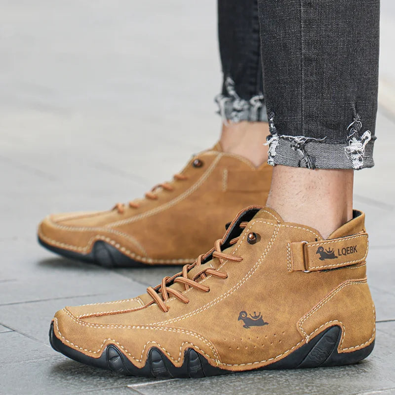 Baskets décontractées pour hommes, chaussures de luxe de styliste, bottines en cuir, nouvelle mode, confortables, montantes, livraison gratuite, 2023