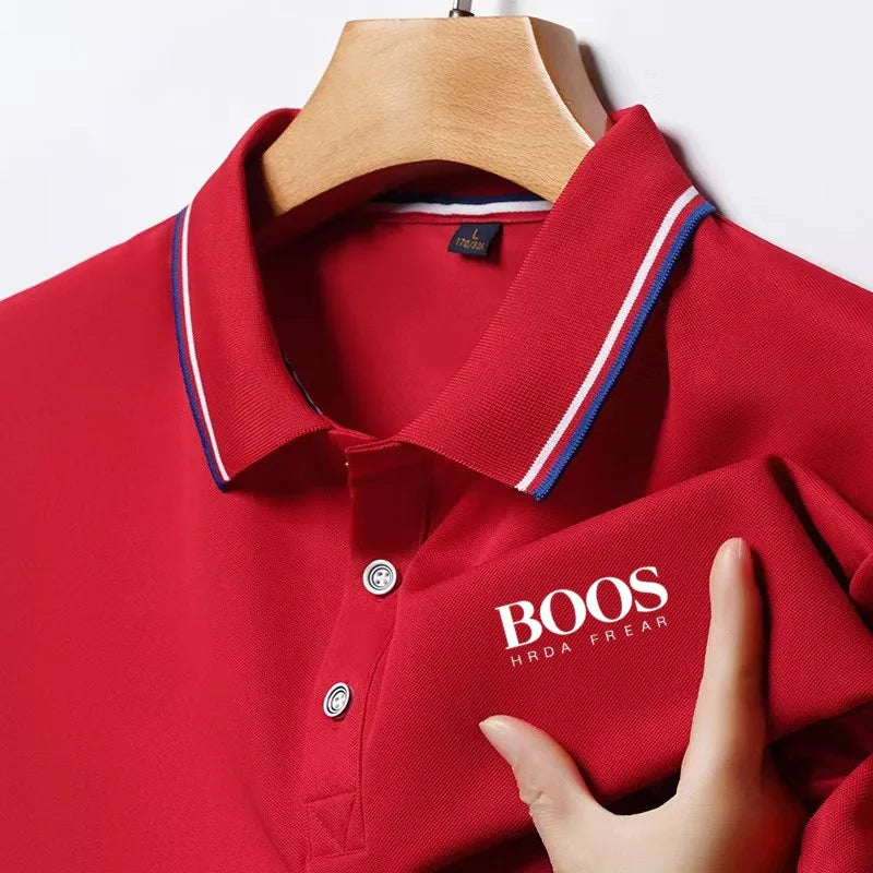 Mode d'été nouveaux hommes à manches courtes concepteur exquis broderie tridimensionnelle POLO respirant revers affaires T-shirt
