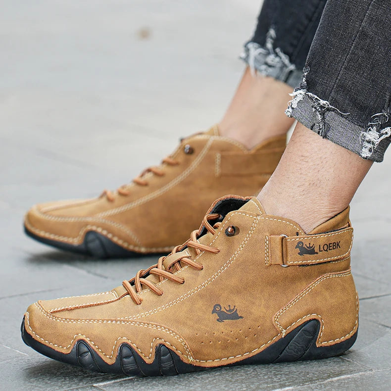 Baskets décontractées pour hommes, chaussures de luxe de styliste, bottines en cuir, nouvelle mode, confortables, montantes, livraison gratuite, 2023