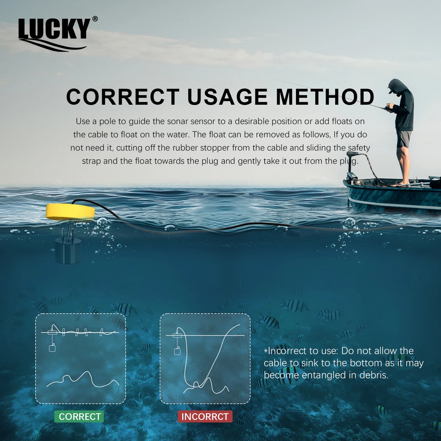 Livraison Gratuite! FFC1108-1 Vente Chaude Alarme 100 M Portable Sonar LCD Détecteurs de Poissons leurre De Pêche Sondeur De Pêche Finder