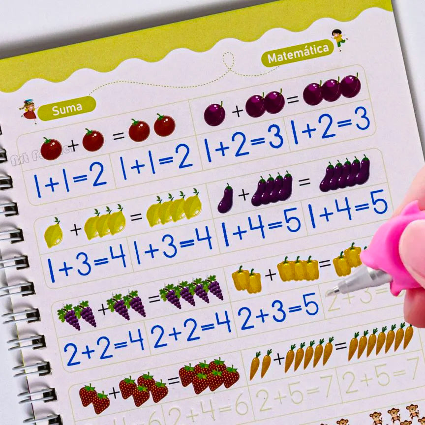 Livres magiques espagnols, apprentissage des chiffres en lettrage espagnol pour enfants, cahier de pratique magique réutilisable, ensemble d'écriture Montessori