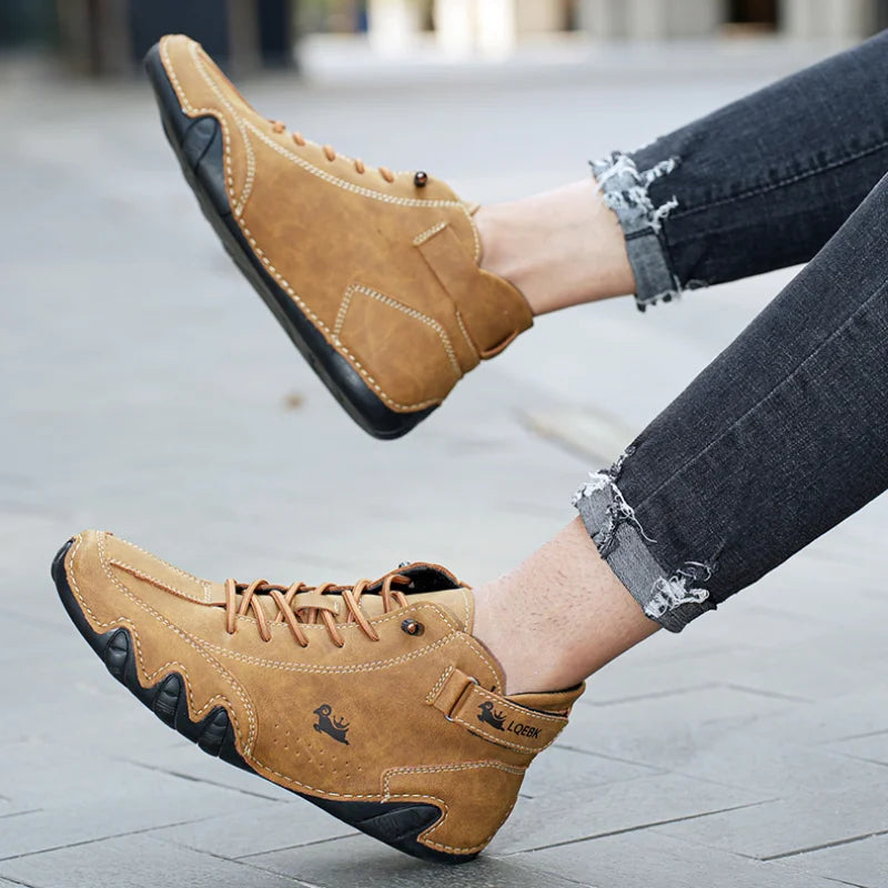 Baskets décontractées pour hommes, chaussures de luxe de styliste, bottines en cuir, nouvelle mode, confortables, montantes, livraison gratuite, 2023