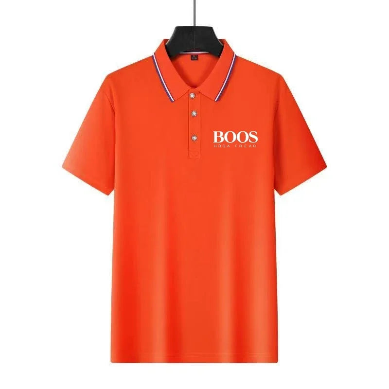 Mode d'été nouveaux hommes à manches courtes concepteur exquis broderie tridimensionnelle POLO respirant revers affaires T-shirt