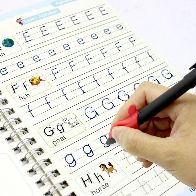 Sank – cahier de pratique magique, stylo pour enfants d'âge préscolaire, calligraphie, version anglaise, essuyage gratuit, livre d'écriture réutilisable pour enfants