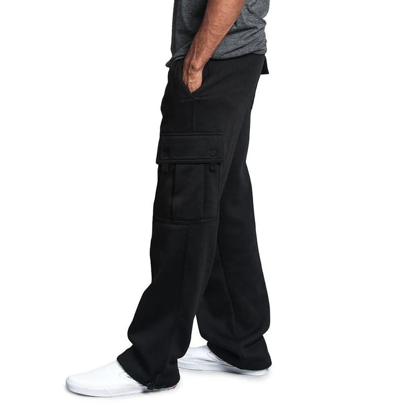 Viser de survêtement coupe droite pour hommes, joggeurs pour le sport et le streetwear, proximité Wstring, pantalons longs, pantalons multi-poches