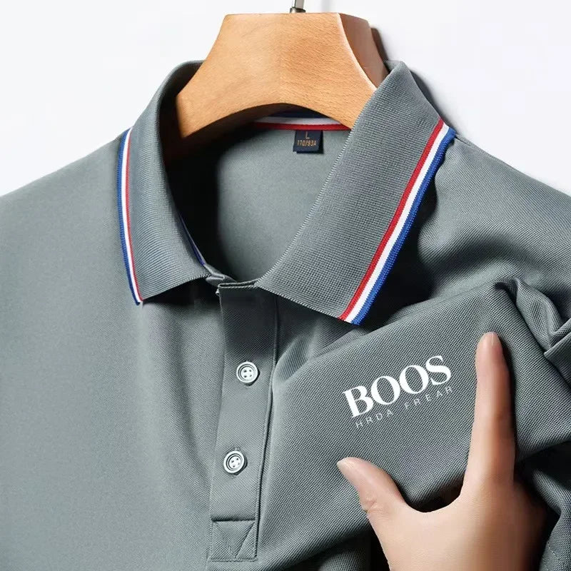 Mode d'été nouveaux hommes à manches courtes concepteur exquis broderie tridimensionnelle POLO respirant revers affaires T-shirt