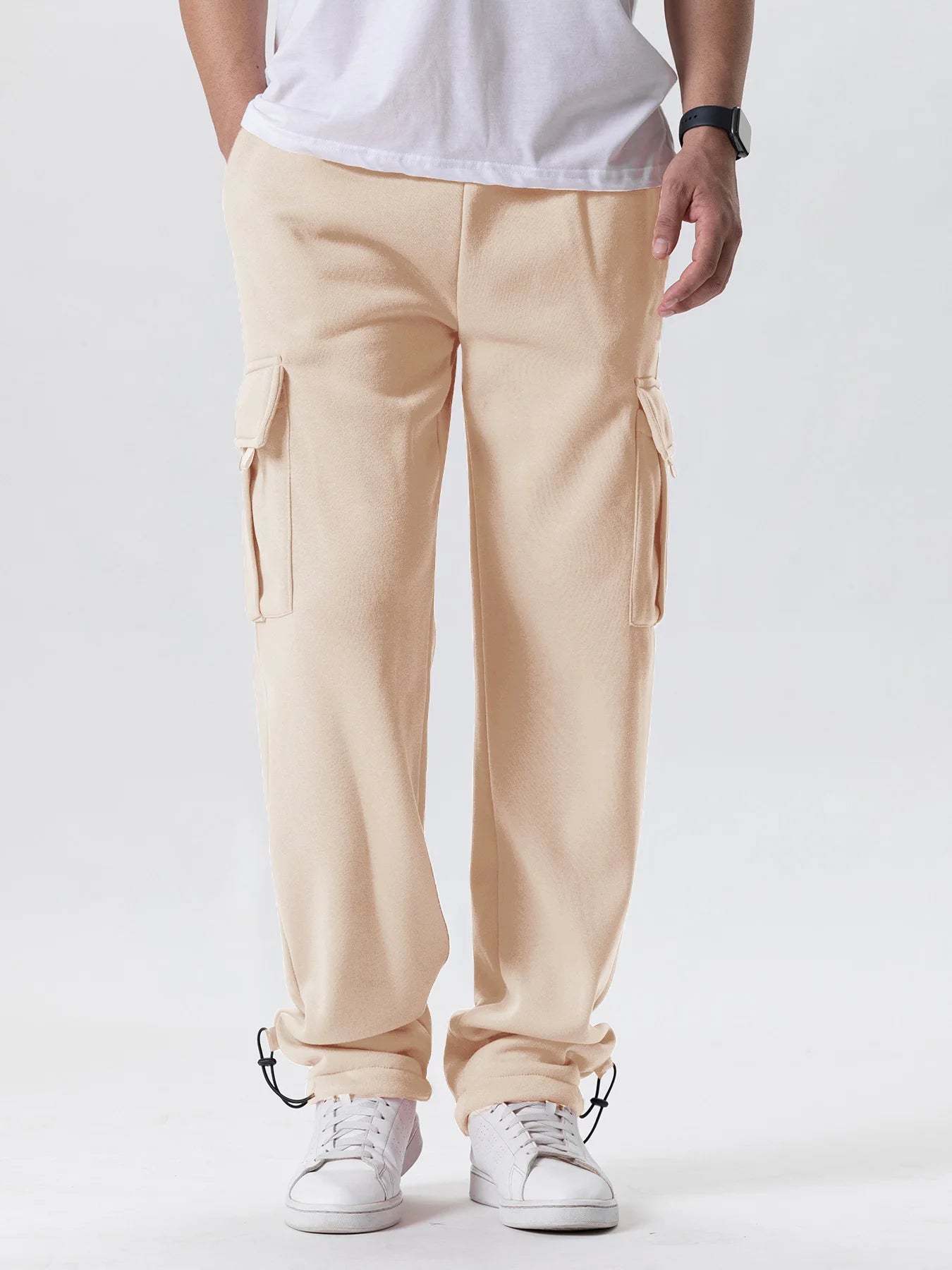 Viser de survêtement coupe droite pour hommes, joggeurs pour le sport et le streetwear, proximité Wstring, pantalons longs, pantalons multi-poches