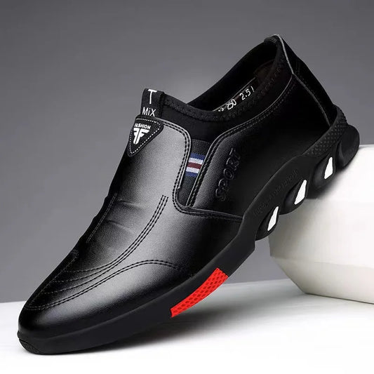 Chaussures en cuir pour hommes chaussures décontractées d'affaires semelles souples mocassins antidérapants mocassins hommes sans lacet chaussures de conduite baskets respirantes