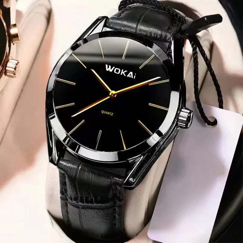 2025 montre pour hommes chronographe Phase de lune motif lumineux haut de gamme Sport homme montre-bracelet en cuir hommes montres à Quartz horloge décontractée