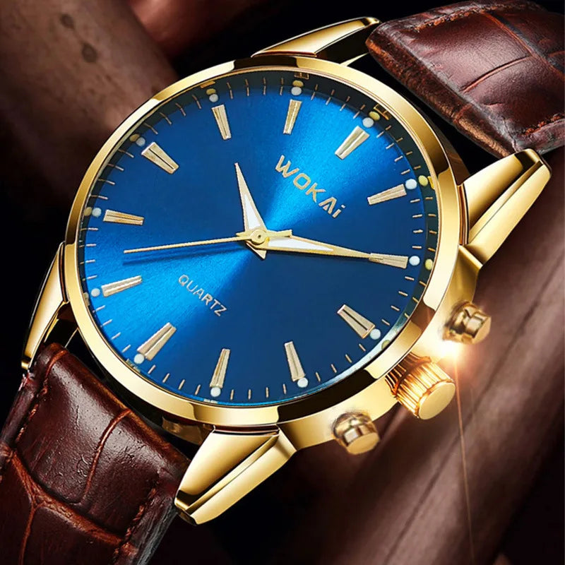 2025 montre pour hommes chronographe Phase de lune motif lumineux haut de gamme Sport homme montre-bracelet en cuir hommes montres à Quartz horloge décontractée