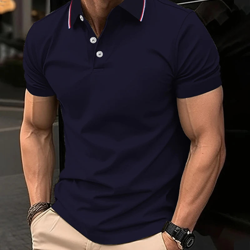 Polo d'été décontracté et respirant pour hommes, confortable, couleur unie, T-Shirt à manches courtes de haute qualité, offre spéciale, 2025