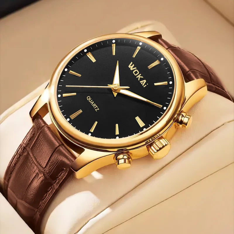 2025 montre pour hommes chronographe Phase de lune motif lumineux haut de gamme Sport homme montre-bracelet en cuir hommes montres à Quartz horloge décontractée