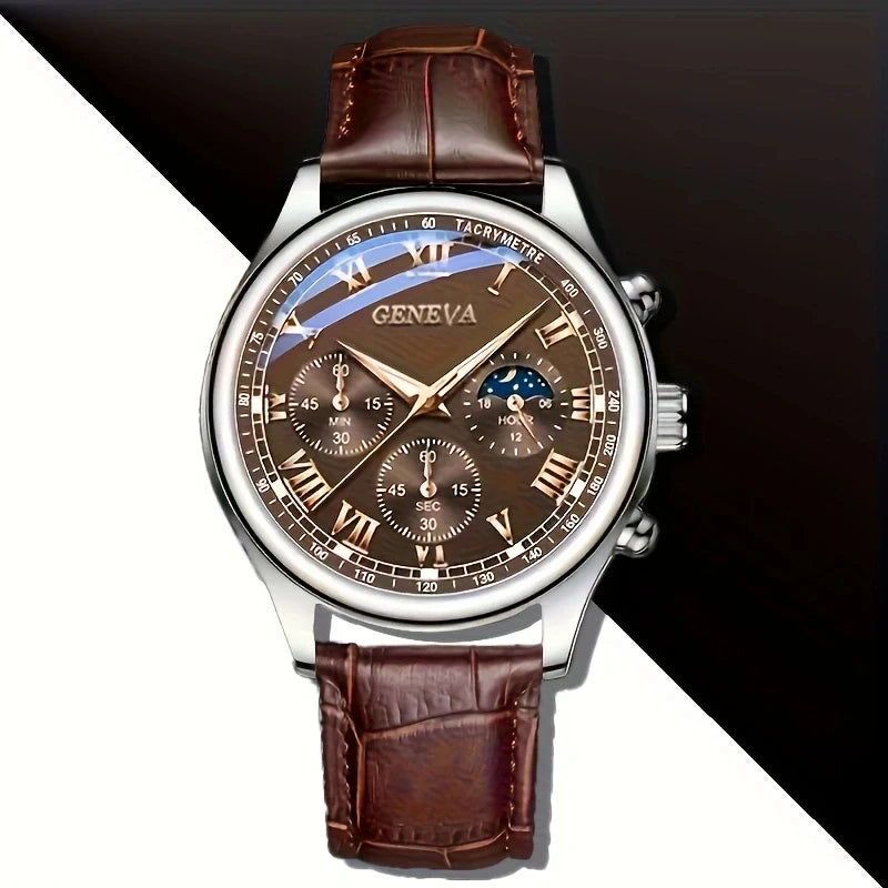 SENOligHigh-Montre à quartz étanche pour homme, ceinture de luxe, mode, ronde, affaires, étudiant, sport, horloge lumineuse