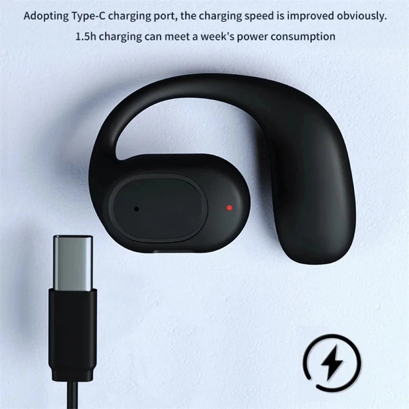 Casque sans fil Bluetooth casque avec Microphone Conduction osseuse mains libres suppression du bruit écouteurs pour la conduite Audifonos