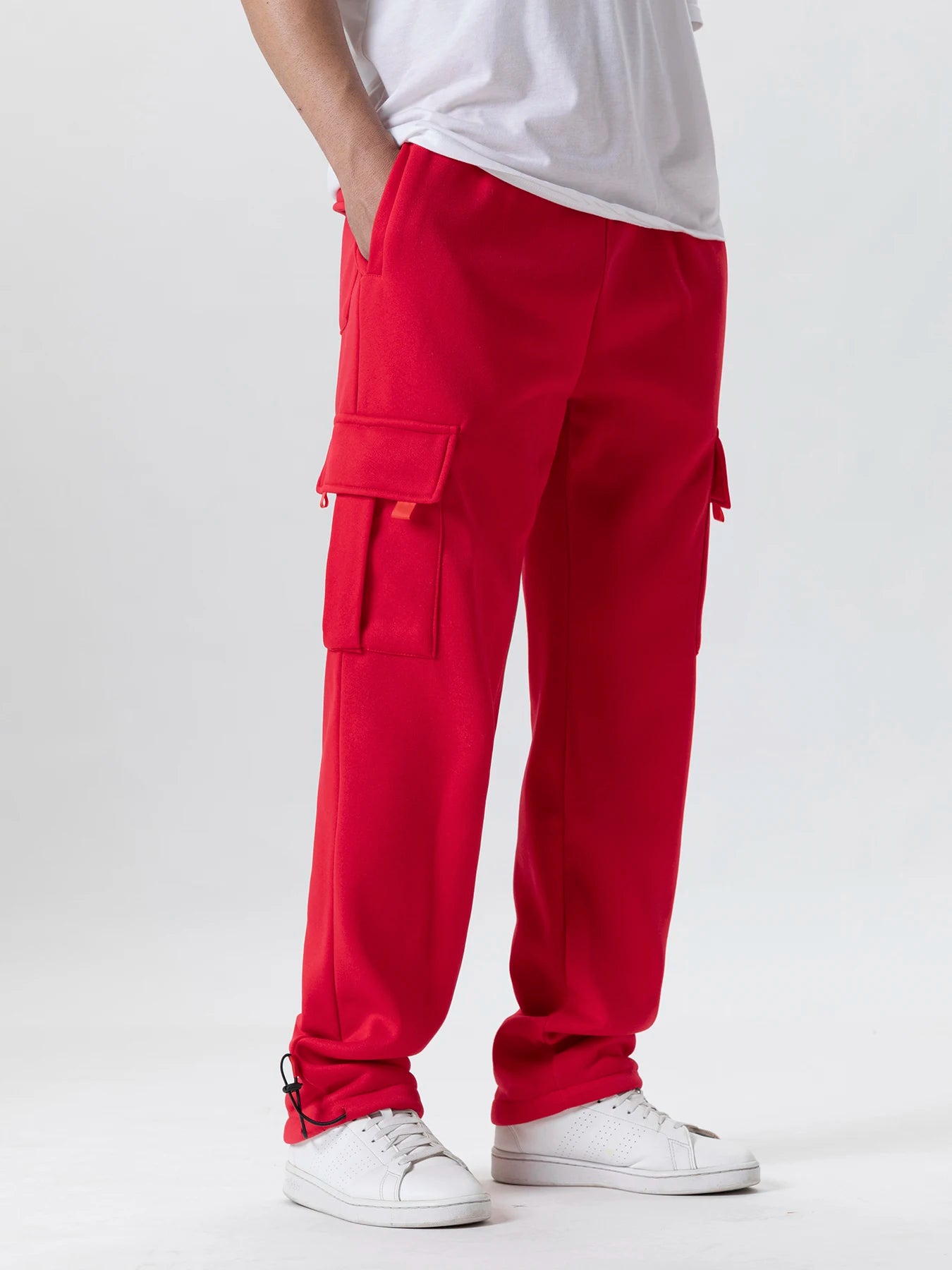 Viser de survêtement coupe droite pour hommes, joggeurs pour le sport et le streetwear, proximité Wstring, pantalons longs, pantalons multi-poches