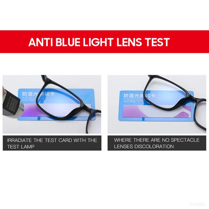 VIVIBEE carré bleu lumière bloquant hommes lunettes de jeu TR90 noir mat Anti Ray lunettes ordinateur Transparent lunettes de mode