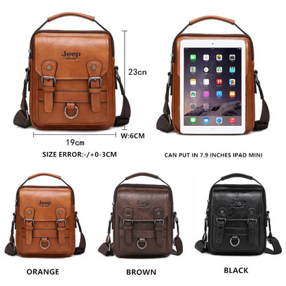 JEEP BULUO multi-fonction affaires sacs à main hommes nouveau homme sac à bandoulière grande capacité en cuir sac de messager bandoulière grande marque