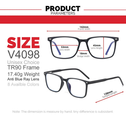 VIVIBEE carré bleu lumière bloquant hommes lunettes de jeu TR90 noir mat Anti Ray lunettes ordinateur Transparent lunettes de mode