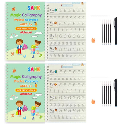 Sank – cahier de pratique magique, stylo pour enfants d'âge préscolaire, calligraphie, version anglaise, essuyage gratuit, livre d'écriture réutilisable pour enfants