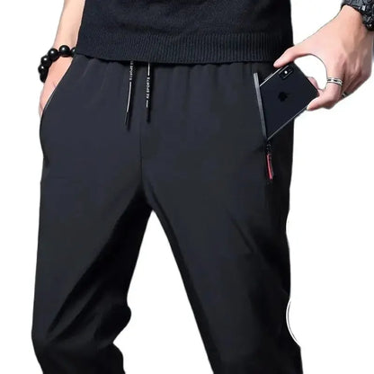 Pantalon décontracté pour hommes, coupe droite, Slim, taille élastique, survêtement coréen classique, bleu, noir, gris, marque masculine, grande taille