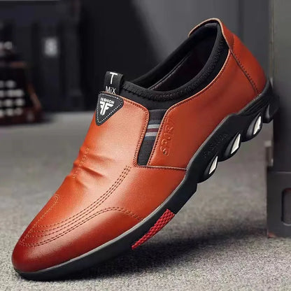 Chaussures en cuir pour hommes chaussures décontractées d'affaires semelles souples mocassins antidérapants mocassins hommes sans lacet chaussures de conduite baskets respirantes