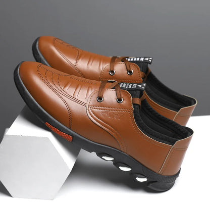 Chaussures en cuir pour hommes chaussures décontractées d'affaires semelles souples mocassins antidérapants mocassins hommes sans lacet chaussures de conduite baskets respirantes