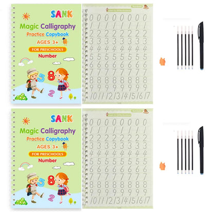 Sank – cahier de pratique magique, stylo pour enfants d'âge préscolaire, calligraphie, version anglaise, essuyage gratuit, livre d'écriture réutilisable pour enfants