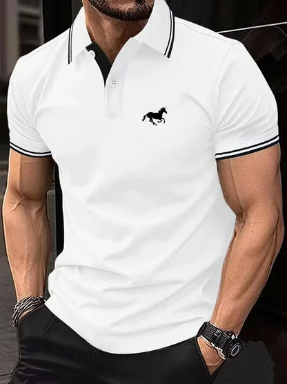 Nouveau T-shirt pour hommes classique à manches courtes Polo haut d'été T-shirt style décontracté bouton revers Super grand S-3XL Polo décontracté