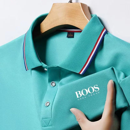 Mode d'été nouveaux hommes à manches courtes concepteur exquis broderie tridimensionnelle POLO respirant revers affaires T-shirt
