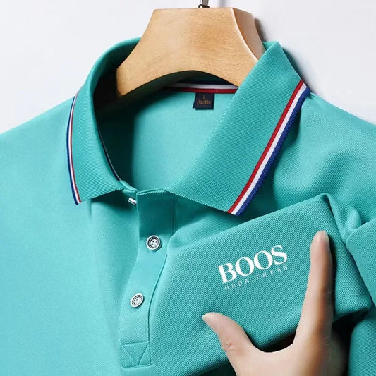 Mode d'été nouveaux hommes à manches courtes concepteur exquis broderie tridimensionnelle POLO respirant revers affaires T-shirt