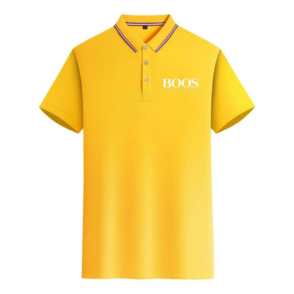Mode d'été nouveaux hommes à manches courtes concepteur exquis broderie tridimensionnelle POLO respirant revers affaires T-shirt