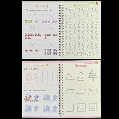 Sank – cahier de pratique magique, stylo pour enfants d'âge préscolaire, calligraphie, version anglaise, essuyage gratuit, livre d'écriture réutilisable pour enfants