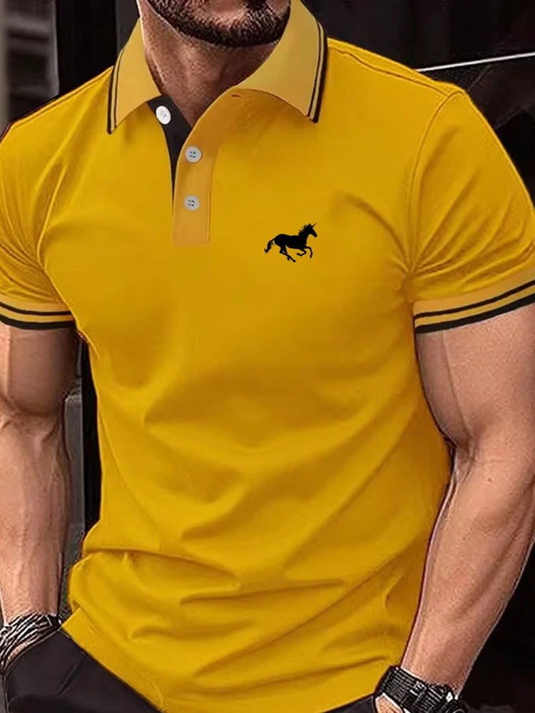Nouveau T-shirt pour hommes classique à manches courtes Polo haut d'été T-shirt style décontracté bouton revers Super grand S-3XL Polo décontracté