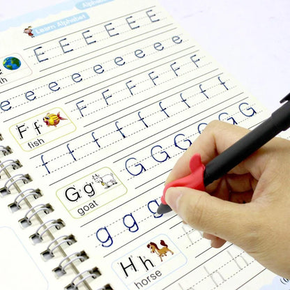 Sank – cahier de pratique magique, stylo pour enfants d'âge préscolaire, calligraphie, version anglaise, essuyage gratuit, livre d'écriture réutilisable pour enfants