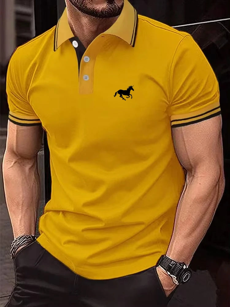 Nouveau T-shirt pour hommes classique à manches courtes Polo haut d'été T-shirt style décontracté bouton revers Super grand S-3XL Polo décontracté