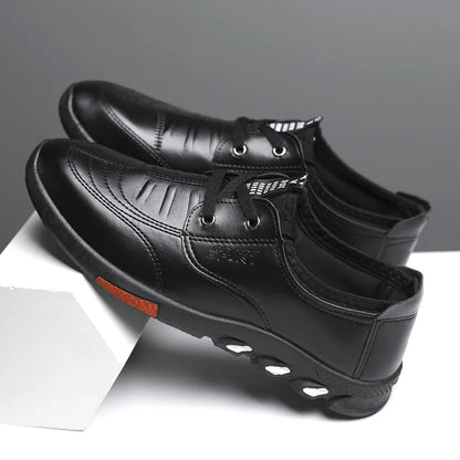 Chaussures en cuir pour hommes chaussures décontractées d'affaires semelles souples mocassins antidérapants mocassins hommes sans lacet chaussures de conduite baskets respirantes