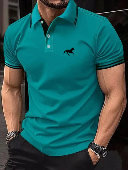 Nouveau T-shirt pour hommes classique à manches courtes Polo haut d'été T-shirt style décontracté bouton revers Super grand S-3XL Polo décontracté