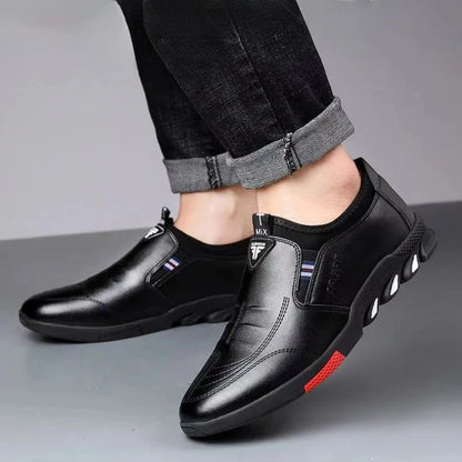 Chaussures en cuir pour hommes chaussures décontractées d'affaires semelles souples mocassins antidérapants mocassins hommes sans lacet chaussures de conduite baskets respirantes