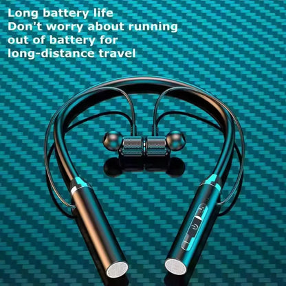 Écouteurs sans fil Bluetooth, tour de cou, casque de sport stéréo de jeu, licou, oreillettes magnétiques étanches avec affichage LED