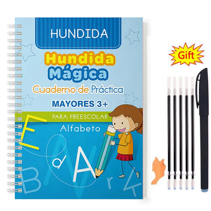 Livres magiques espagnols, apprentissage des chiffres en lettrage espagnol pour enfants, cahier de pratique magique réutilisable, ensemble d'écriture Montessori
